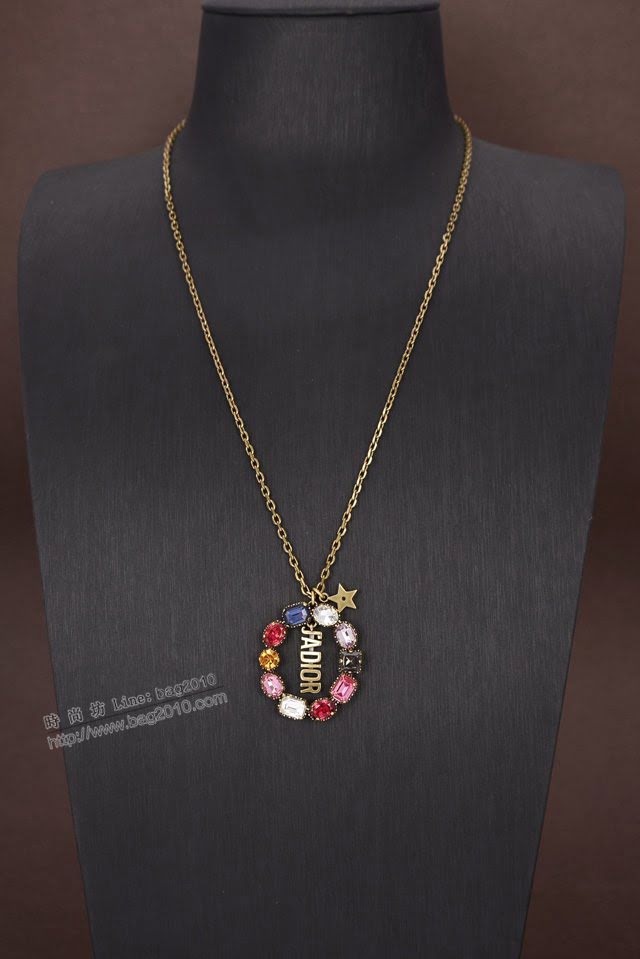 Dior飾品 迪奧經典熱銷款JADIOR彩鑽復古項鏈  zgd1497
